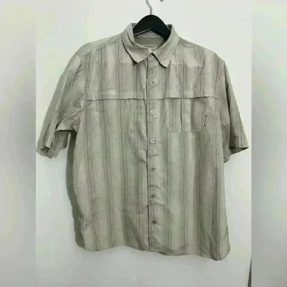 Merrell Opti-Wick UPF Short Sleeve Fishing Vented Metal Button Shirt Men Size XL - Picture 1 of 7